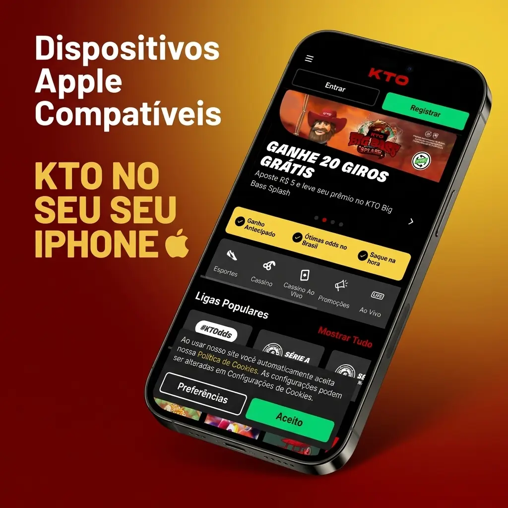 Dispositivos Apple compatíveis com o PWA da KTO: iPhones e iPads com iOS 12 ou superior para jogar Fortune Ox